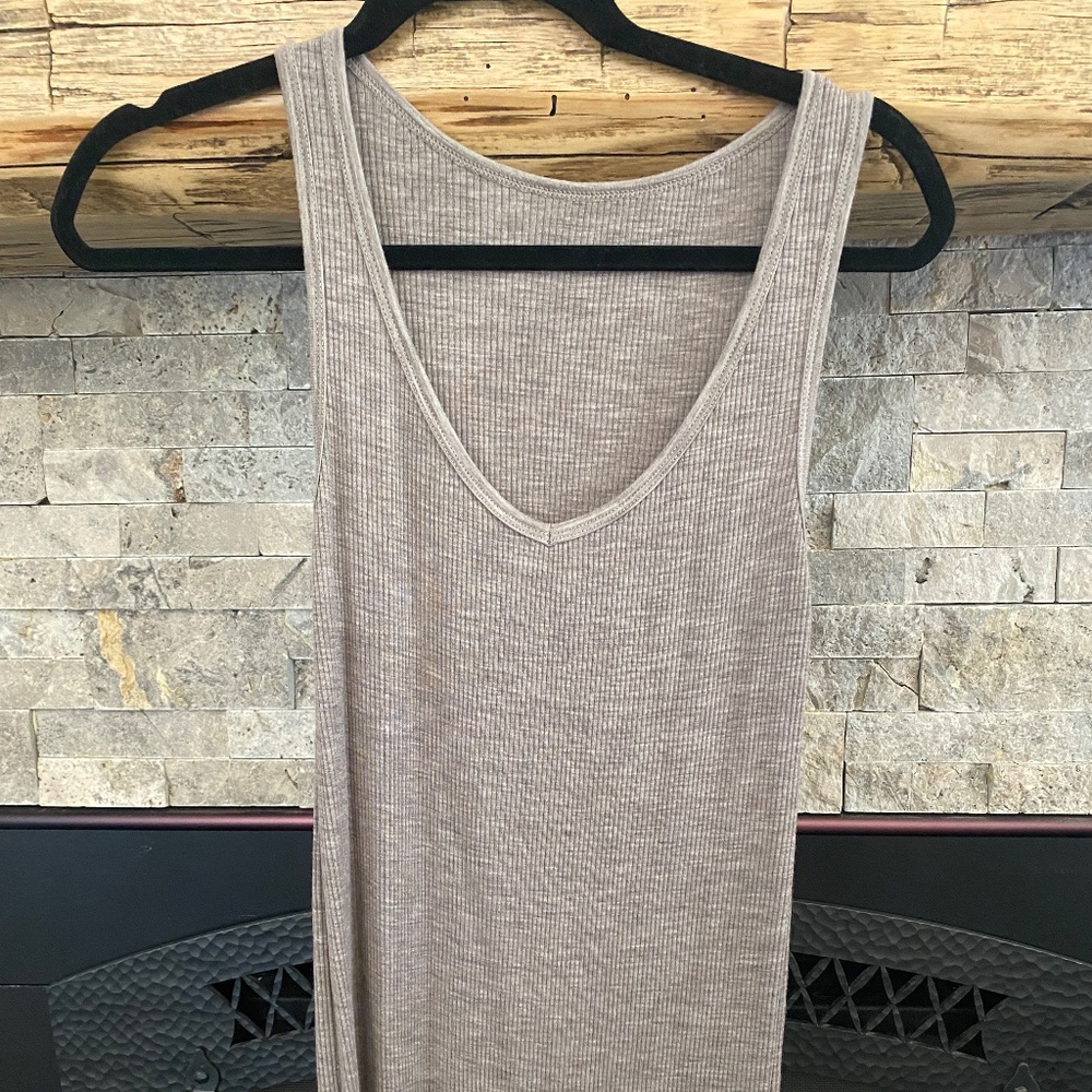 Woolx 100% Merino Wool Brooklyn Tank Small Light Mocha Fits M/L